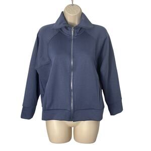 NWT Absolutely Fit By Vogo Zip Up Funnel Neck Sweatshirt Indigo Coast Blue Sz M